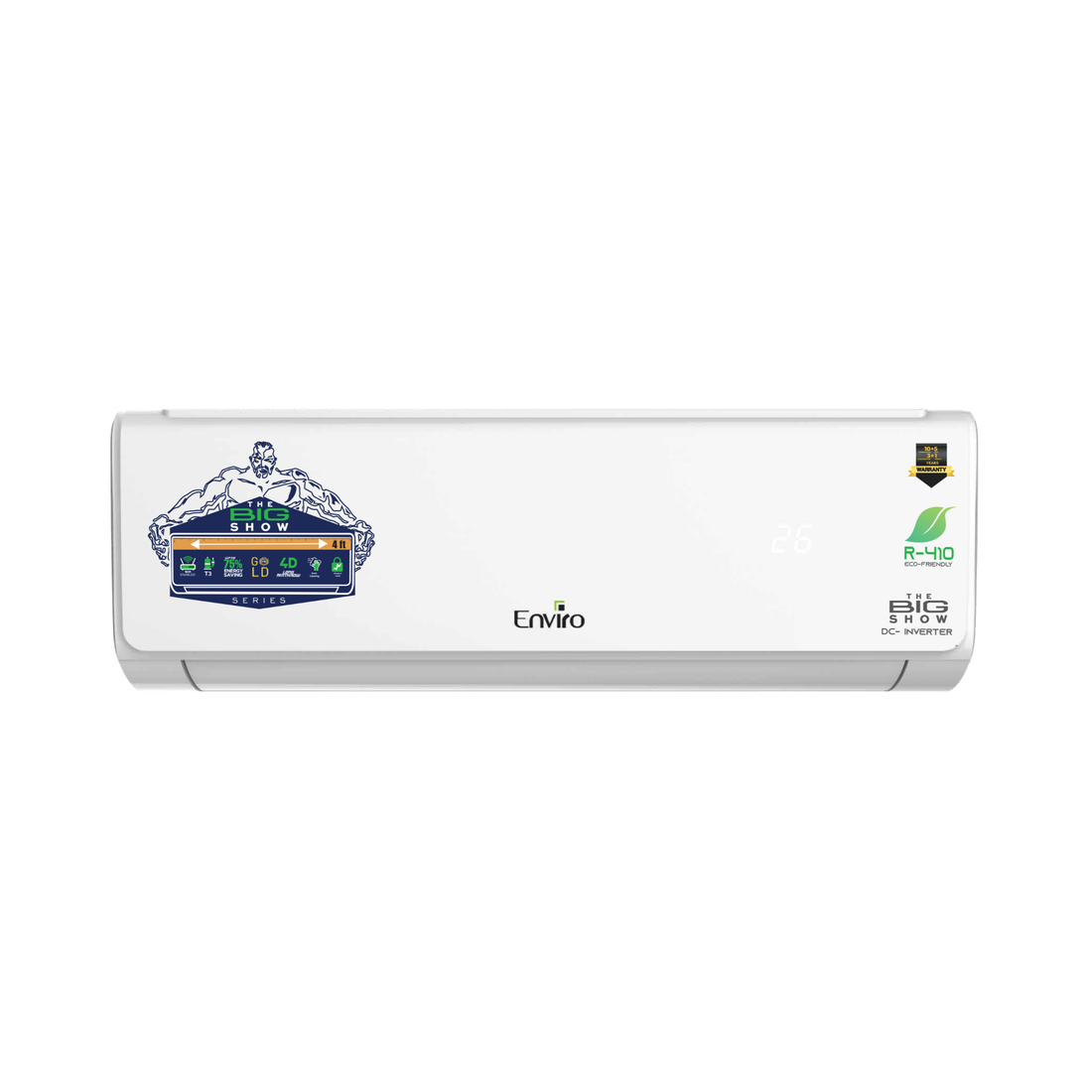 Enviro 1.5 Ton DC Inverter AC | Heat & Cool | T3 Compressor & WiFi | The Big Show Series (EAC-19TBS)